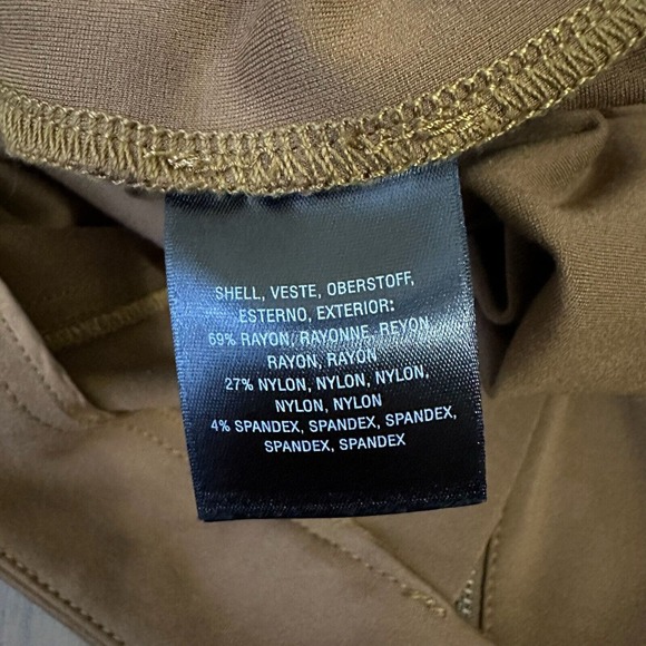 THE ESSENTIAL SLIM by ANTHROPOLOGIE Ankle Zip Trousers Pants Camel Brown - Picture 10 of 14